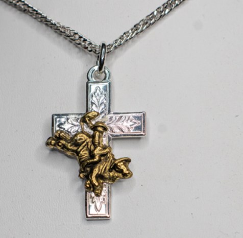 Montana Silversmiths's Silver and Black Cross Necklace