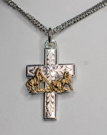 Bull riding cross on sale necklace