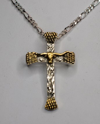 Bull riding hot sale cross necklace